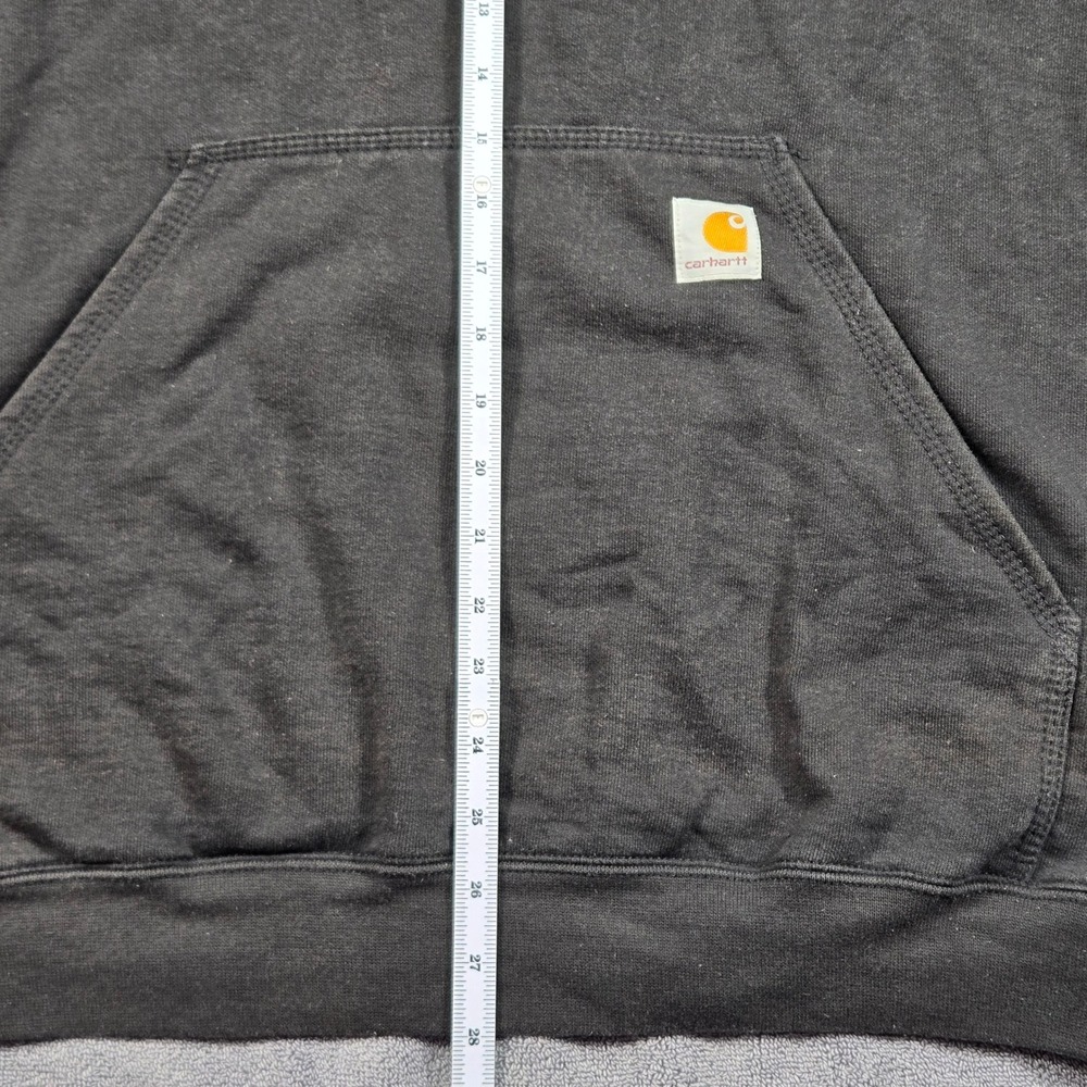 Carhartt Hoodie Mens M Black Good K288 Wanzek Graphic Logo Sleeve Loose Fit - Picture 6 of 13